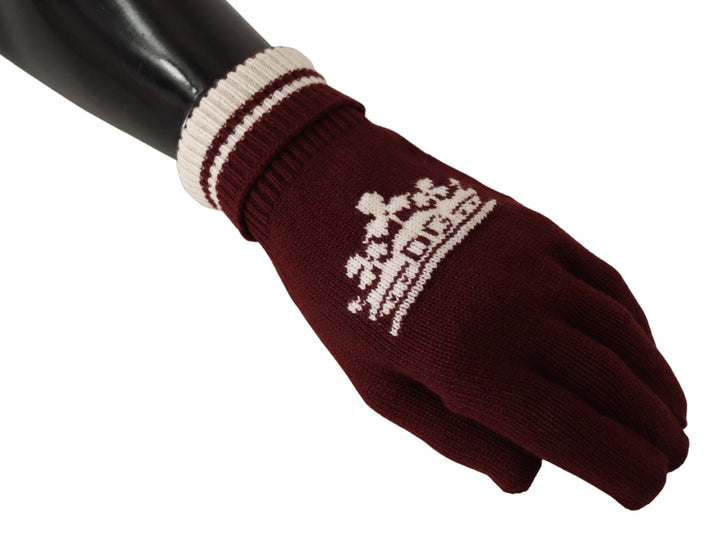 Dolce & Gabbana Red White D&G Logo Crown Cashmere Gloves #men, 5|M, 7 | S, 8, 9|L, Dolce & Gabbana, feed-agegroup-adult, feed-color-Red, feed-gender-male, Gloves - Men - Accessories, Red at SEYMAYKA