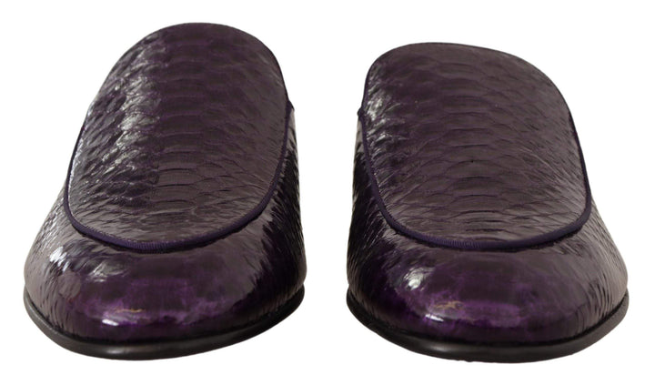 Dolce & Gabbana Purple Exotic Leather Flats Slides Shoes #men, Dolce & Gabbana, EU44/US11, feed-1, Purple, Sandals - Men - Shoes at SEYMAYKA