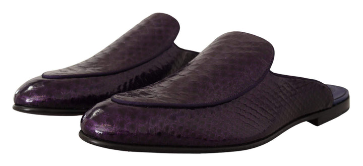 Dolce & Gabbana Purple Exotic Leather Flats Slides Shoes #men, Dolce & Gabbana, EU44/US11, feed-1, Purple, Sandals - Men - Shoes at SEYMAYKA