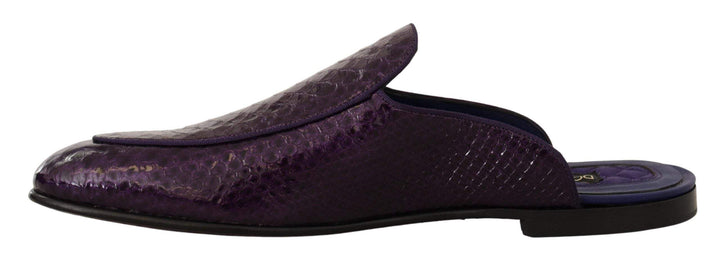 Dolce & Gabbana Purple Exotic Leather Flats Slides Shoes #men, Dolce & Gabbana, EU44/US11, feed-1, Purple, Sandals - Men - Shoes at SEYMAYKA