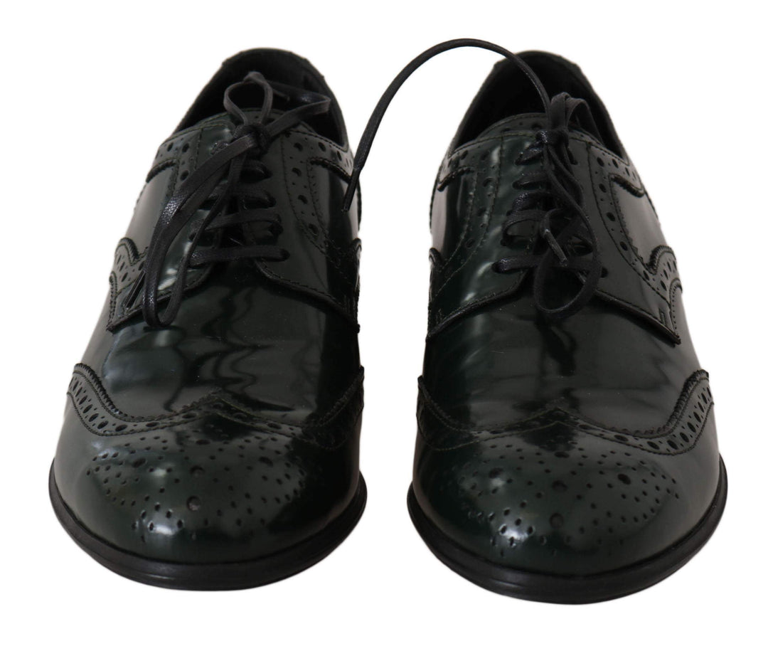 Dolce & Gabbana Green Leather Broque Oxford Wingtip Shoes #women, Boots - Women - Shoes, Brand_Dolce & Gabbana, Catch, Category_Shoes, Dolce & Gabbana, EU35/US4.5, EU36/US5.5, EU37.5/US7, feed-agegroup-adult, feed-color-green, feed-gender-female, feed-size-US4.5, feed-size-US5.5, feed-size-US7, Gender_Women, Green, Kogan, Shoes - New Arrivals at SEYMAYKA