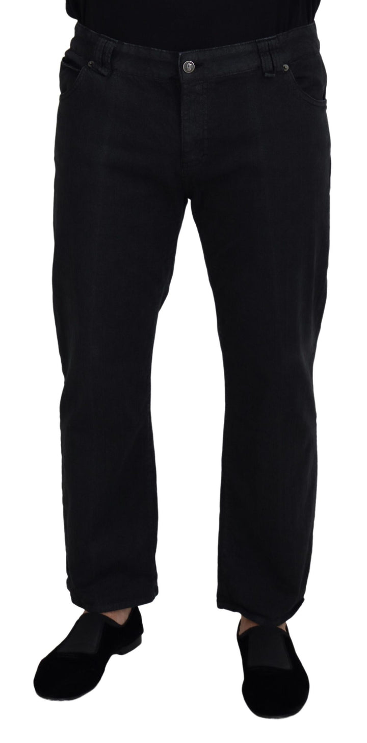 John Galliano Black Cotton Back Buckle Casual Denim Jeans