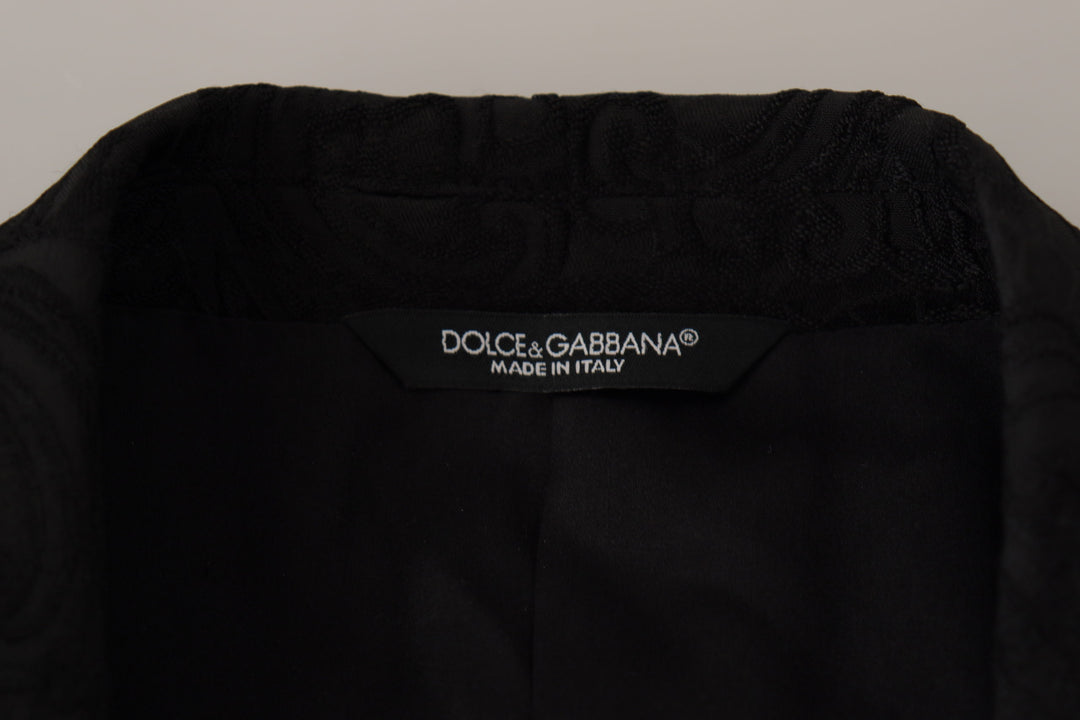 Dolce & Gabbana Black Brocade Formal 2 Piece MARTINI Suit