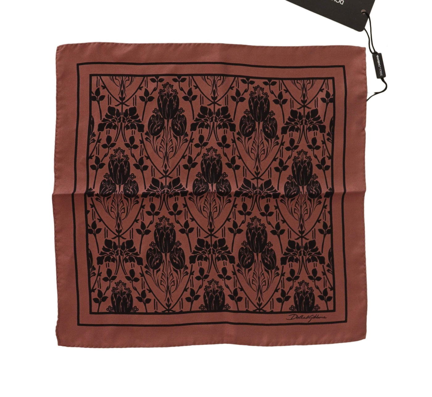 Dolce & Gabbana Brown Floral Silk Square Handkerchief Scarf #men, Brown, Dolce & Gabbana, feed-1, Scarves - Men - Accessories at SEYMAYKA