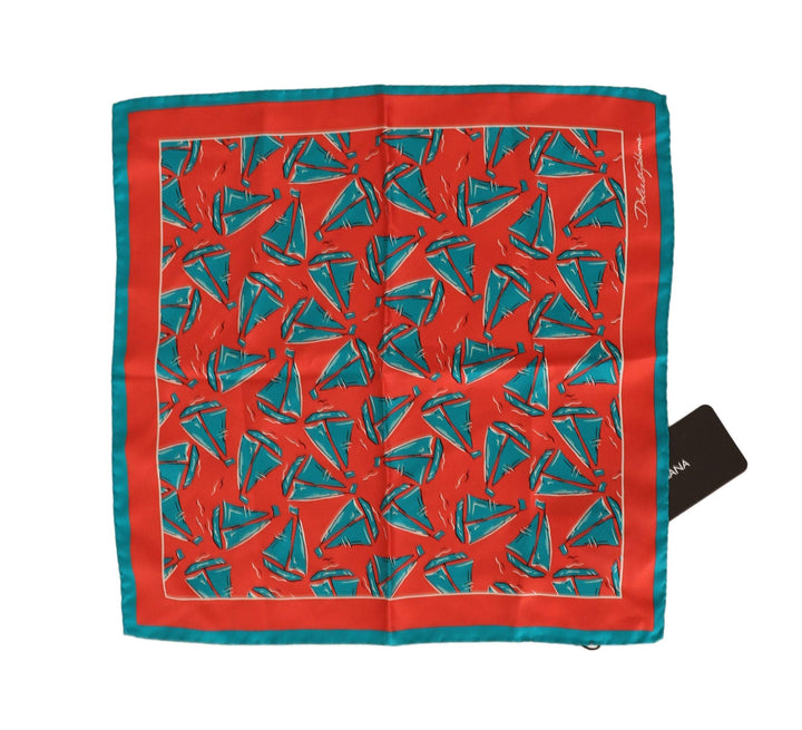 Dolce & Gabbana Orange Boat Print Silk Square Handkerchief Scarf #men, Dolce & Gabbana, feed-1, Orange, Scarves - Men - Accessories at SEYMAYKA