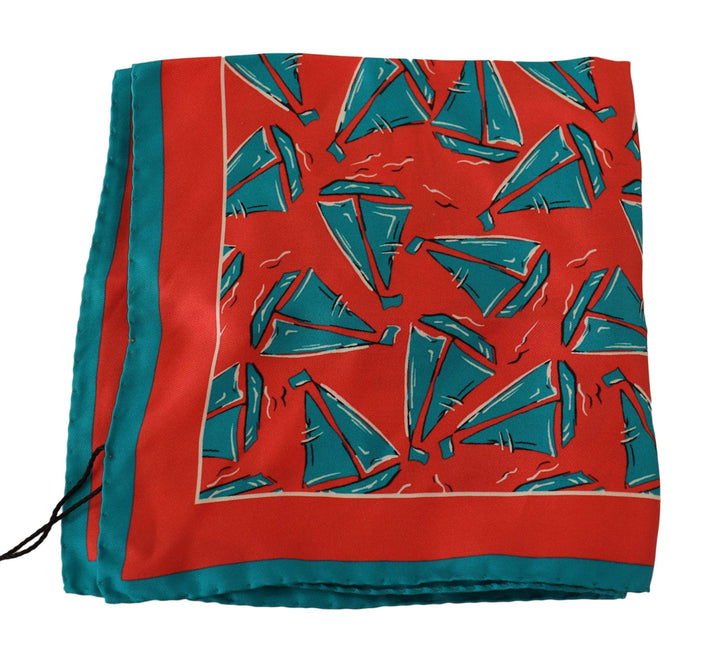 Dolce & Gabbana Orange Boat Print Silk Square Handkerchief Scarf #men, Dolce & Gabbana, feed-1, Orange, Scarves - Men - Accessories at SEYMAYKA