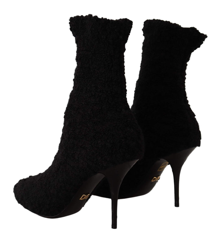 Dolce & Gabbana Black Stiletto Heels Mid Calf  Boots Black, Boots - Women - Shoes, Dolce & Gabbana, EU40/US9.5, feed-1 at SEYMAYKA