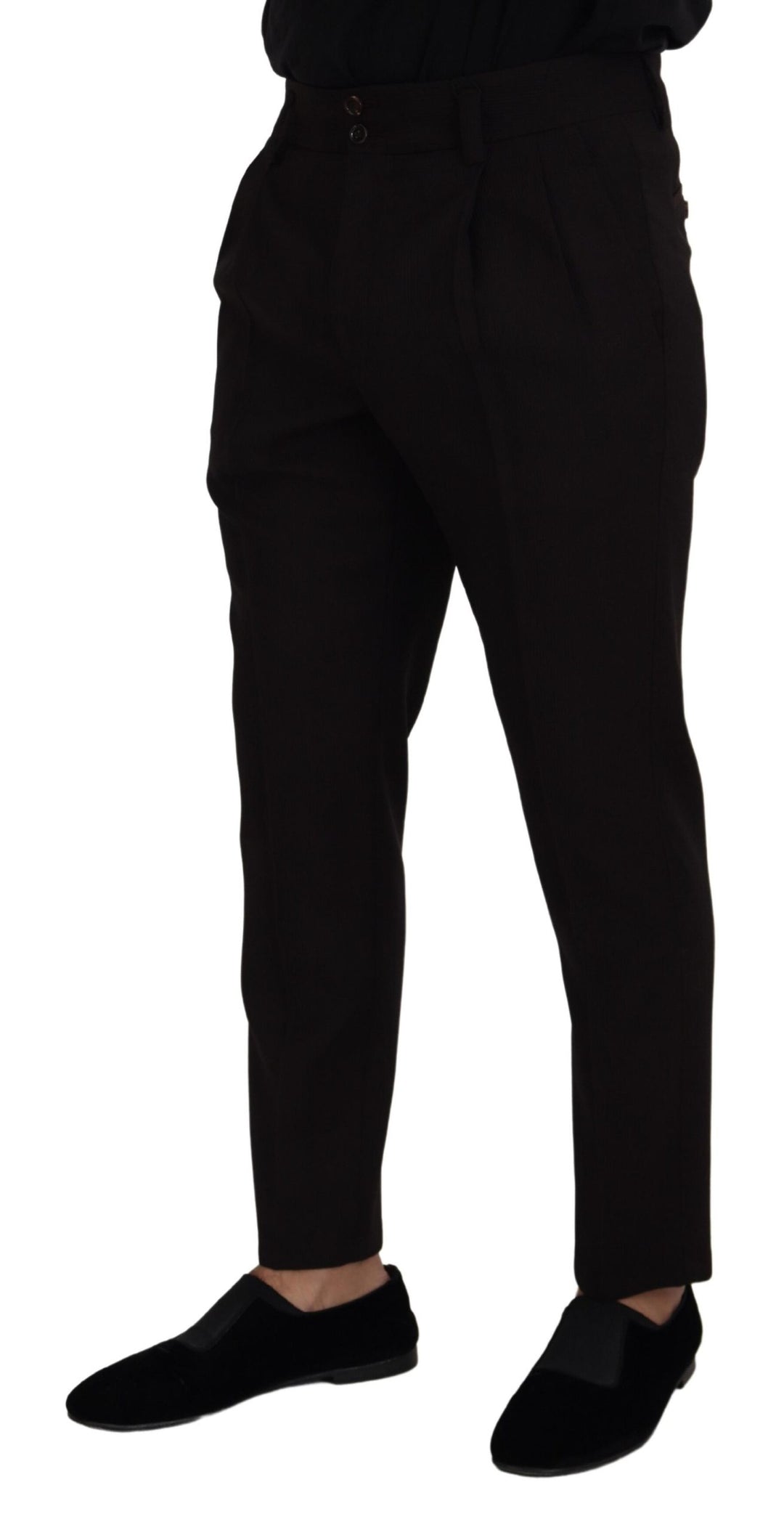 Dolce & Gabbana Black Wool Chino  Formal Pants