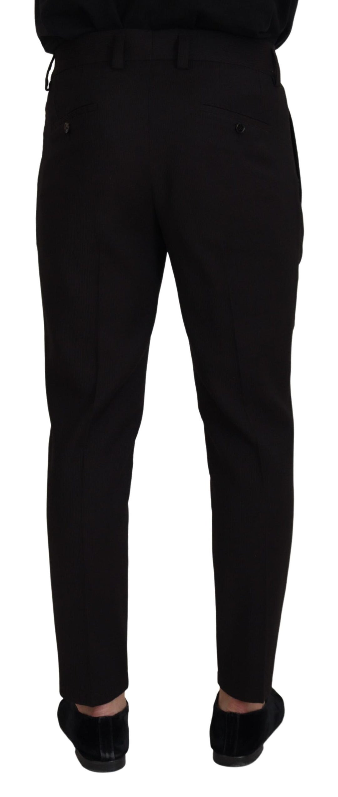 Dolce & Gabbana Black Wool Chino  Formal Pants