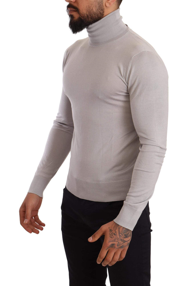 Dolce & Gabbana Gray Cashmere Turtleneck Pullover Sweater #men, Dolce & Gabbana, feed-agegroup-adult, feed-color-Gray, feed-gender-male, Gray, IT46 | S, IT48 | M, IT50 | L, Sweaters - Men - Clothing at SEYMAYKA