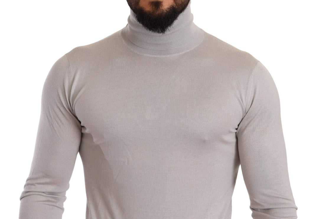 Dolce & Gabbana Gray Cashmere Turtleneck Pullover Sweater #men, Dolce & Gabbana, feed-agegroup-adult, feed-color-Gray, feed-gender-male, Gray, IT46 | S, IT48 | M, IT50 | L, Sweaters - Men - Clothing at SEYMAYKA