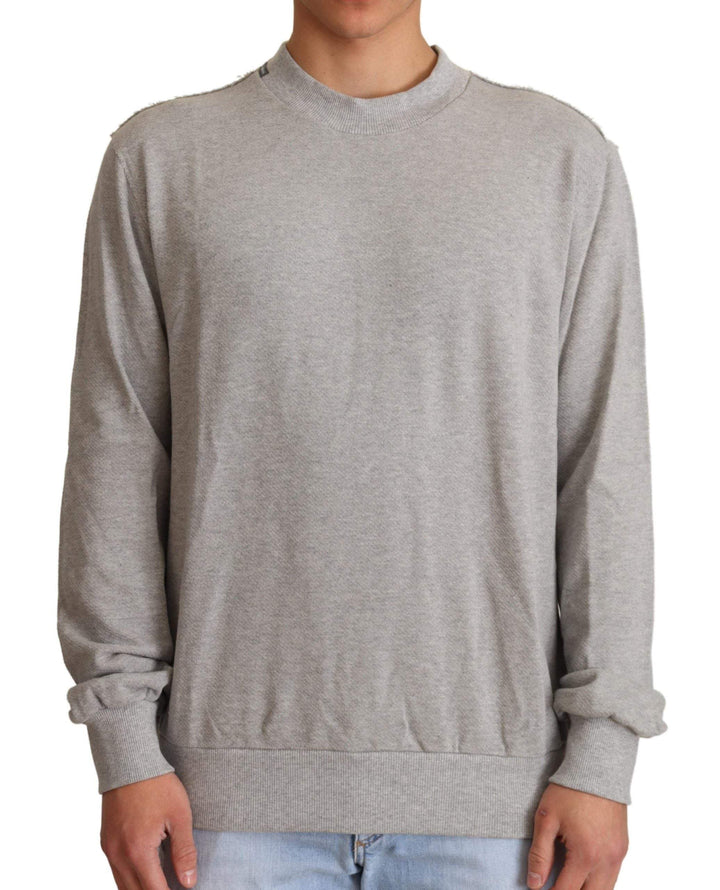 Dolce & Gabbana Gray Cotton Crewneck Pullover Sweater #men, Dolce & Gabbana, feed-agegroup-adult, feed-color-Gray, feed-gender-male, Gray, IT50 | L, Sweaters - Men - Clothing at SEYMAYKA