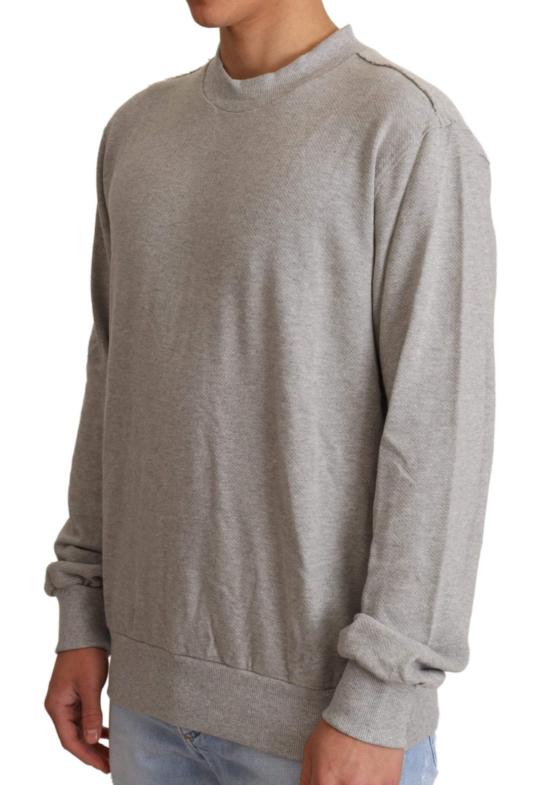 Dolce & Gabbana Gray Cotton Crewneck Pullover Sweater #men, Dolce & Gabbana, feed-agegroup-adult, feed-color-Gray, feed-gender-male, Gray, IT50 | L, Sweaters - Men - Clothing at SEYMAYKA