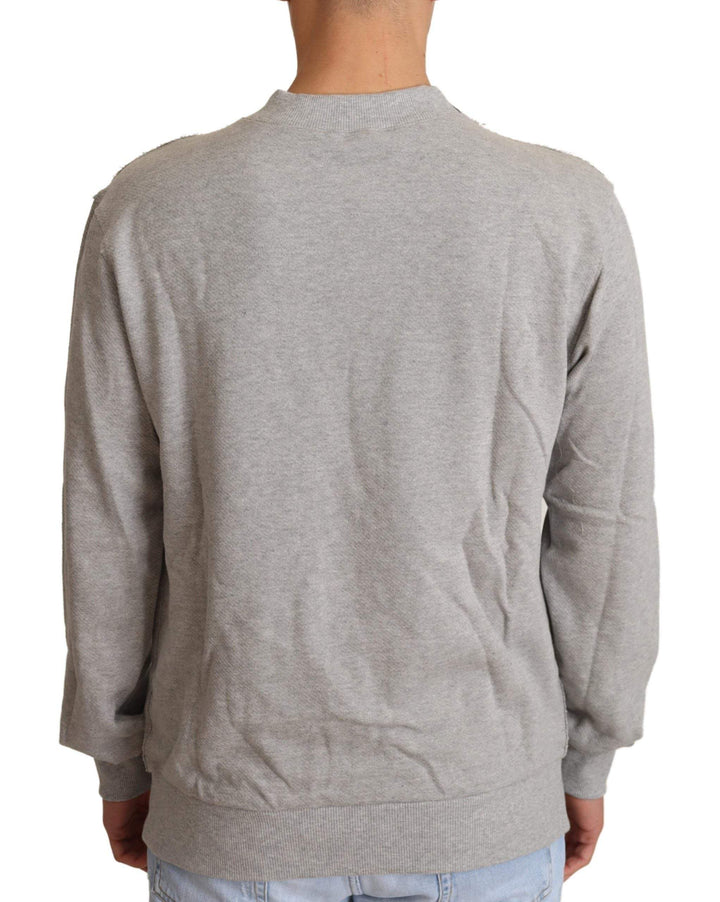 Dolce & Gabbana Gray Cotton Crewneck Pullover Sweater #men, Dolce & Gabbana, feed-agegroup-adult, feed-color-Gray, feed-gender-male, Gray, IT50 | L, Sweaters - Men - Clothing at SEYMAYKA