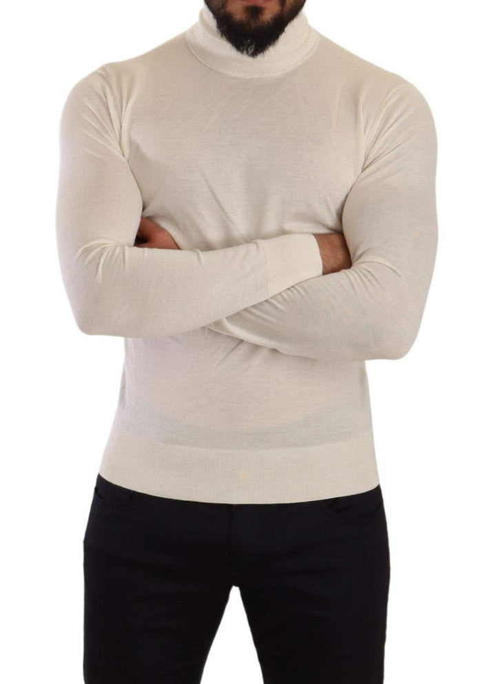 Dolce & Gabbana Cream Cashmere Turtleneck Pullover Sweater #men, Cream, Dolce & Gabbana, feed-agegroup-adult, feed-color-cream, feed-gender-male, IT46 | S, Sweaters - Men - Clothing at SEYMAYKA