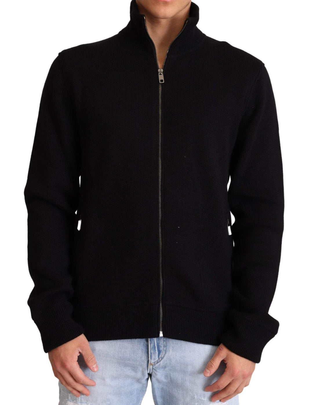 Dolce & Gabbana Black Cashmere Zipper Mens Sweater #men, Black, Dolce & Gabbana, feed-agegroup-adult, feed-color-Black, feed-gender-male, IT44 | XS, IT46 | S, IT48 | M, IT52 | L, IT54 | XL, Sweaters - Men - Clothing at SEYMAYKA