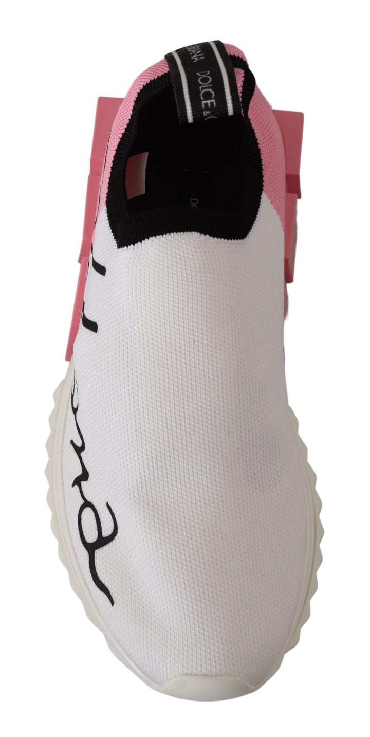 Dolce & Gabbana Pink White Logo s Sorrento Sneakers