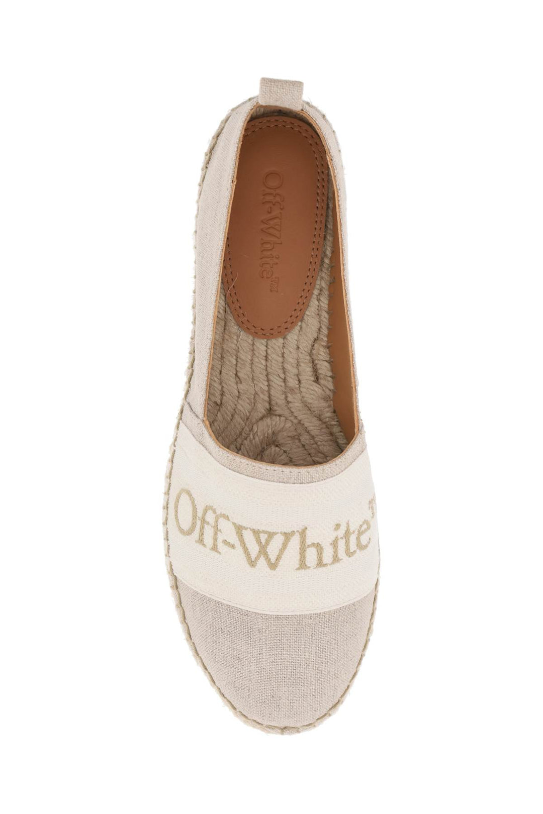 Off-white "bookish logo linen espadr-1