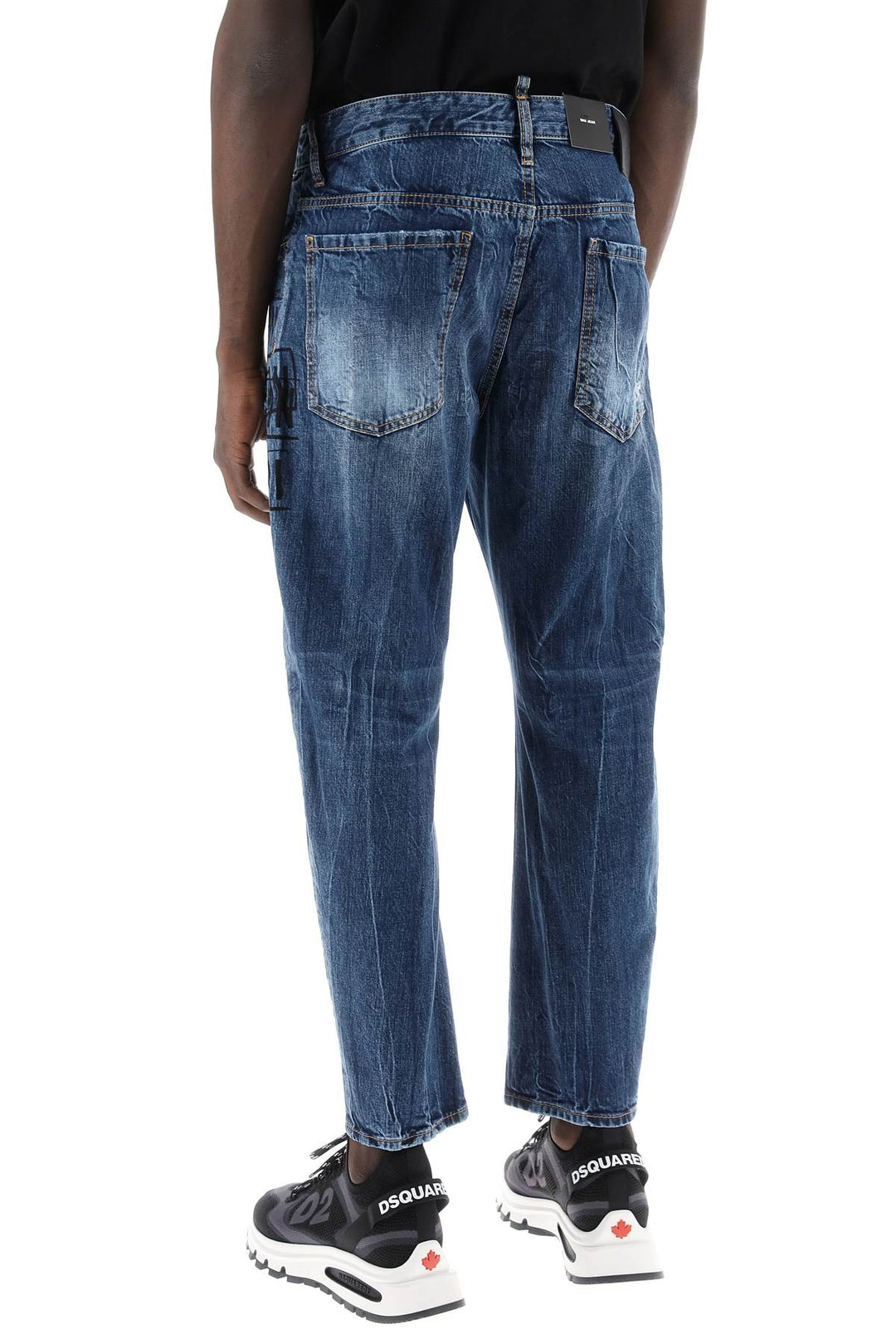 Dsquared2 jeans bro in icon dark wash stamps-2