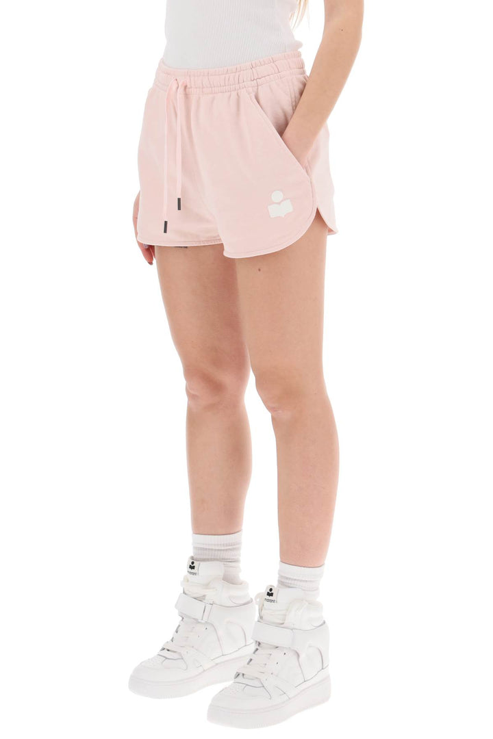 Isabel marant etoile mifa sports shorts with flocked logo-3