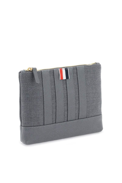 Thom browne wool 4-bar small pouch-2