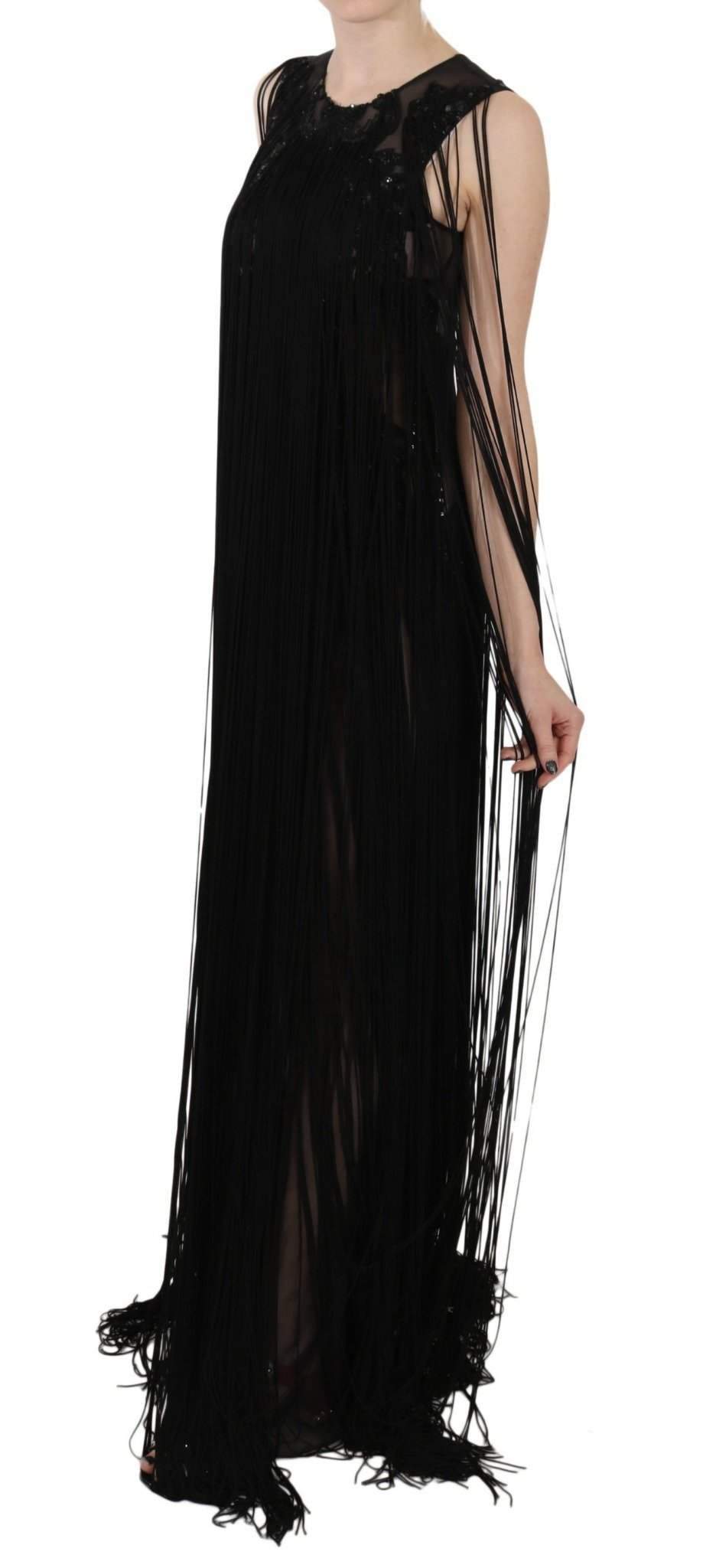 John Richmond  Silk Beaded Sequined Sheer Dress #women, Black, Catch, Clothing_Dress, Dresses - Women - Clothing, feed-agegroup-adult, feed-color-black, feed-gender-female, feed-size-IT42|M, Gender_Women, IT42|M, John Richmond, Kogan, Women - New Arrivals at SEYMAYKA