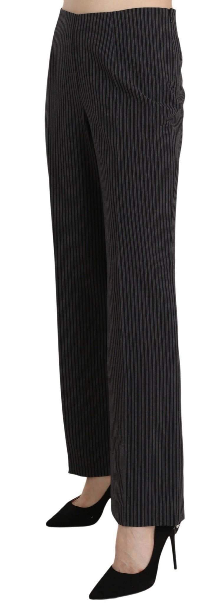 BENCIVENGA Striped Cotton Sretch Dress Trousers Pants #women, BENCIVENGA, Black, Catch, feed-agegroup-adult, feed-color-black, feed-gender-female, feed-size-IT42|M, Gender_Women, IT42|M, Jeans & Pants - Women - Clothing, Kogan, Women - New Arrivals at SEYMAYKA