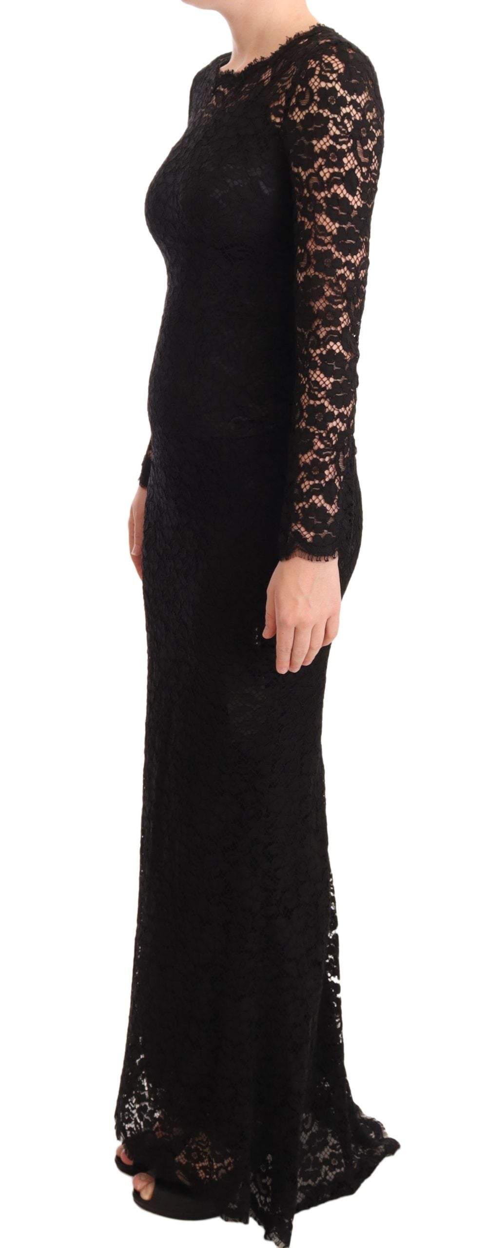 Dolce & Gabbana Black Cotton Lace Mermaid Long Sleeves Dress Black, Dolce & Gabbana, Dresses - Women - Clothing, feed-1, IT38|XS at SEYMAYKA