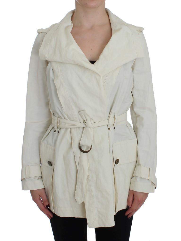 PLEIN SUD  Trench Coat Jacket #women, Catch, feed-agegroup-adult, feed-color-white, feed-gender-female, feed-size-IT42 | S, Gender_Women, IT42 | S, Jackets & Coats - Women - Clothing, Kogan, PLEIN SUD, White at SEYMAYKA