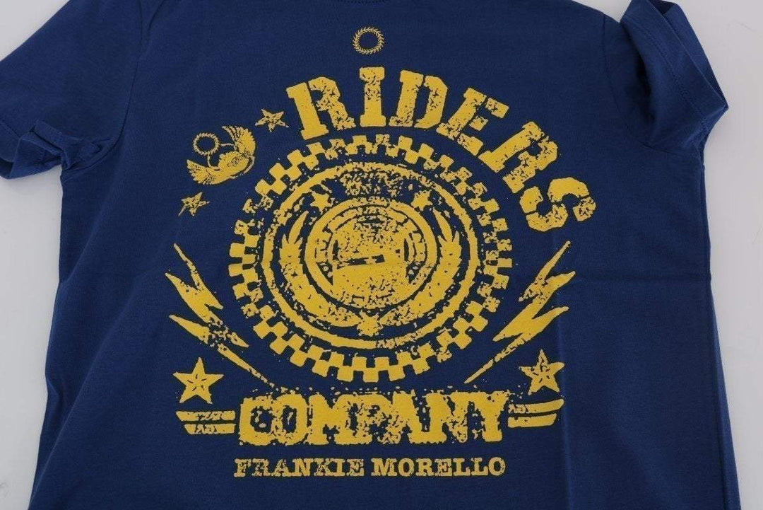 Frankie Morello  Cotton  Crewneck T-Shirt #men, Blue, Catch, feed-agegroup-adult, feed-color-blue, feed-gender-male, feed-size-M, feed-size-S, Frankie Morello, Gender_Men, Kogan, M, Men - New Arrivals, S, T-shirts - Men - Clothing at SEYMAYKA