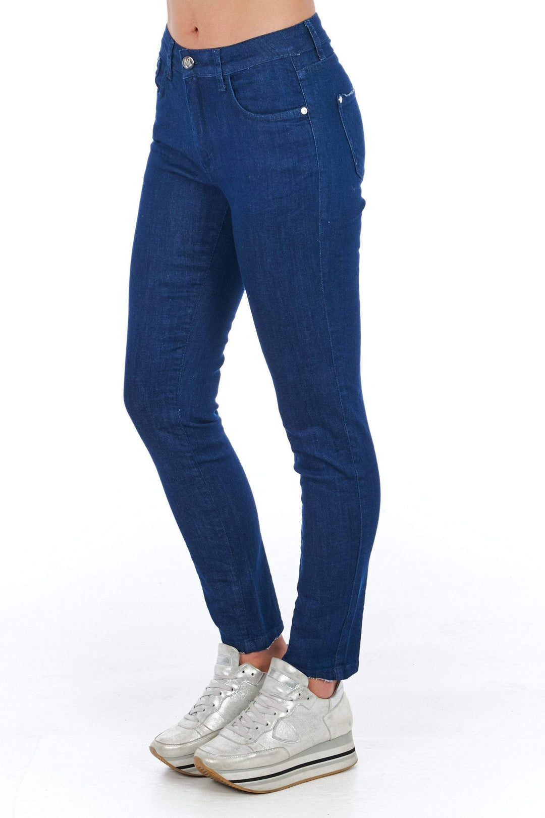 Frankie Morello Blue Cotton Jeans & Pant Blue, feed-1, Frankie Morello, Jeans & Pants - Women - Clothing, W27 | IT41 at SEYMAYKA