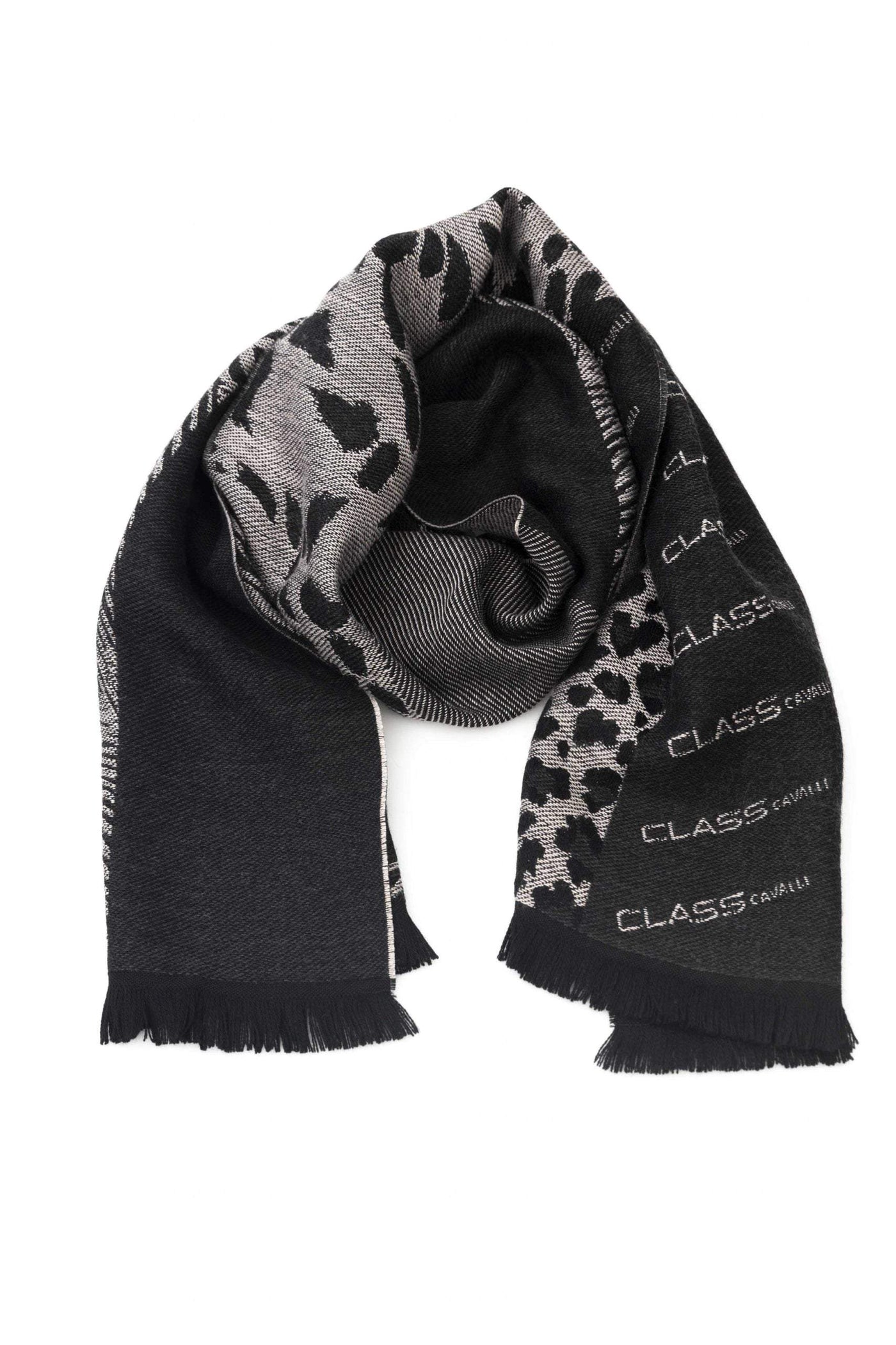 Cavalli Class Black Wool Scarf #men, Black, Cavalli Class, feed-1, Scarves - Men - Accessories at SEYMAYKA