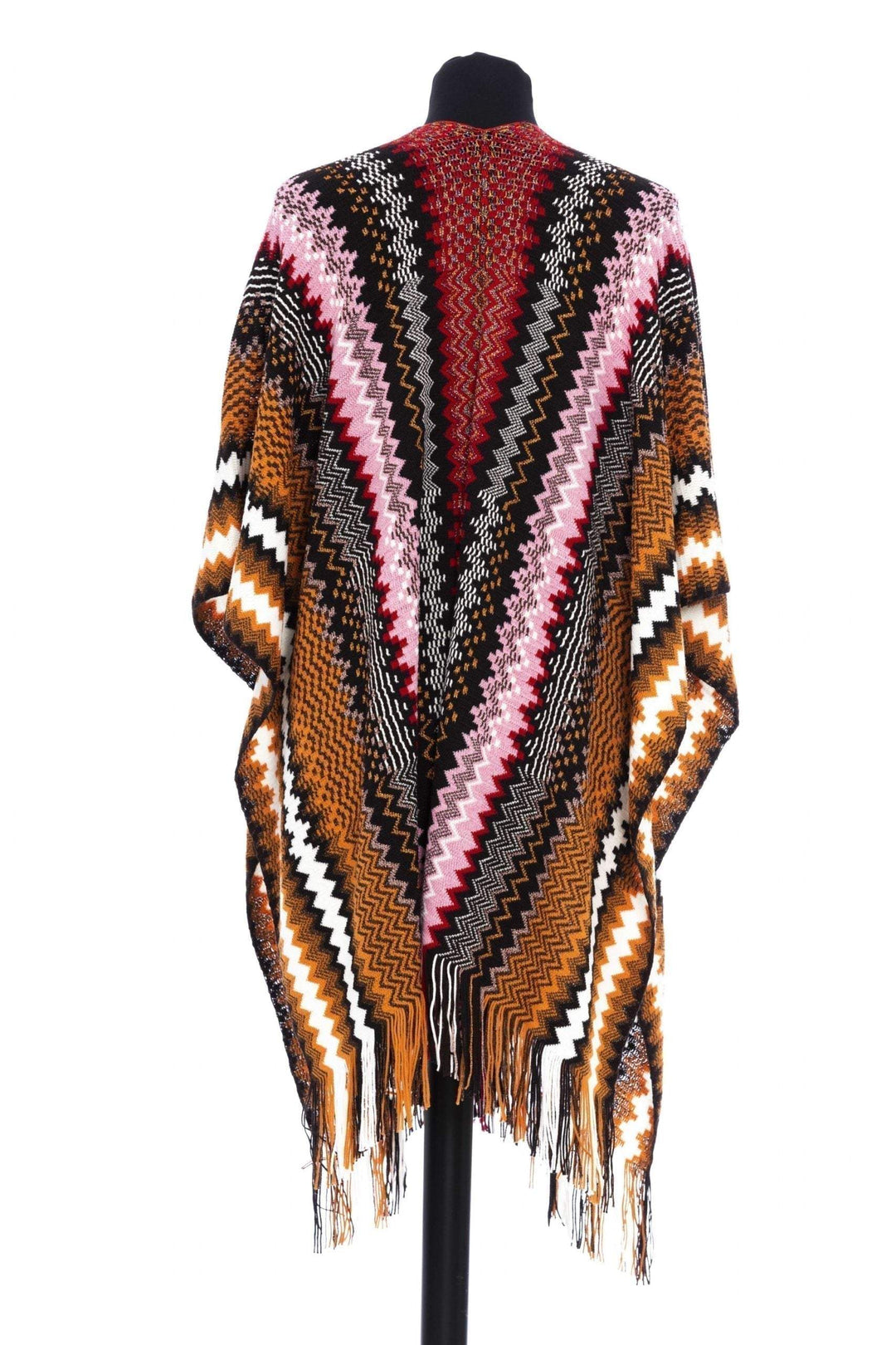 Missoni Multicolor Wool Poncho feed-1, Missoni, Multicolor, Ponchos - Women - Clothing at SEYMAYKA