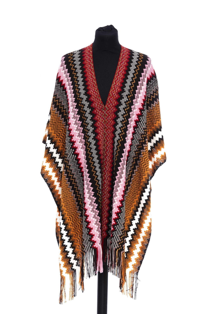 Missoni Multicolor Wool Poncho feed-1, Missoni, Multicolor, Ponchos - Women - Clothing at SEYMAYKA