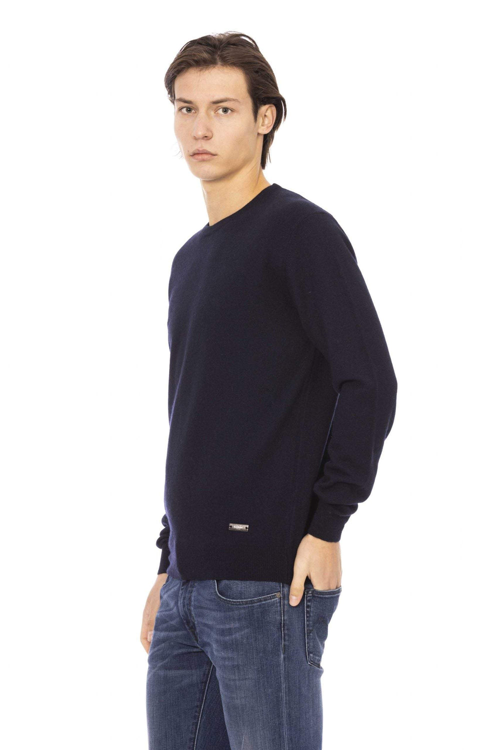 Baldinini Trend Blue Wool Sweater #men, Baldinini Trend, Blue, feed-1, L, M, S, Sweaters - Men - Clothing, XL, XXL at SEYMAYKA