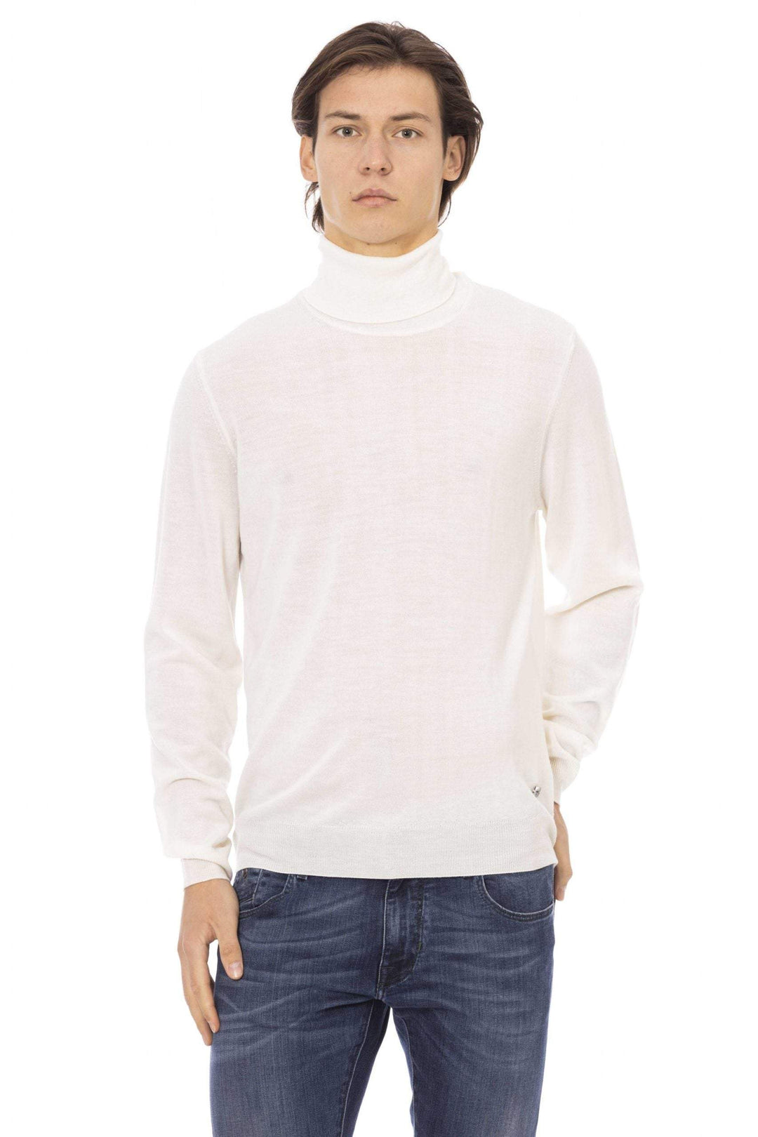 Baldinini Trend White Sweater #men, Baldinini Trend, feed-1, L, M, S, Sweaters - Men - Clothing, White, XL, XXL at SEYMAYKA