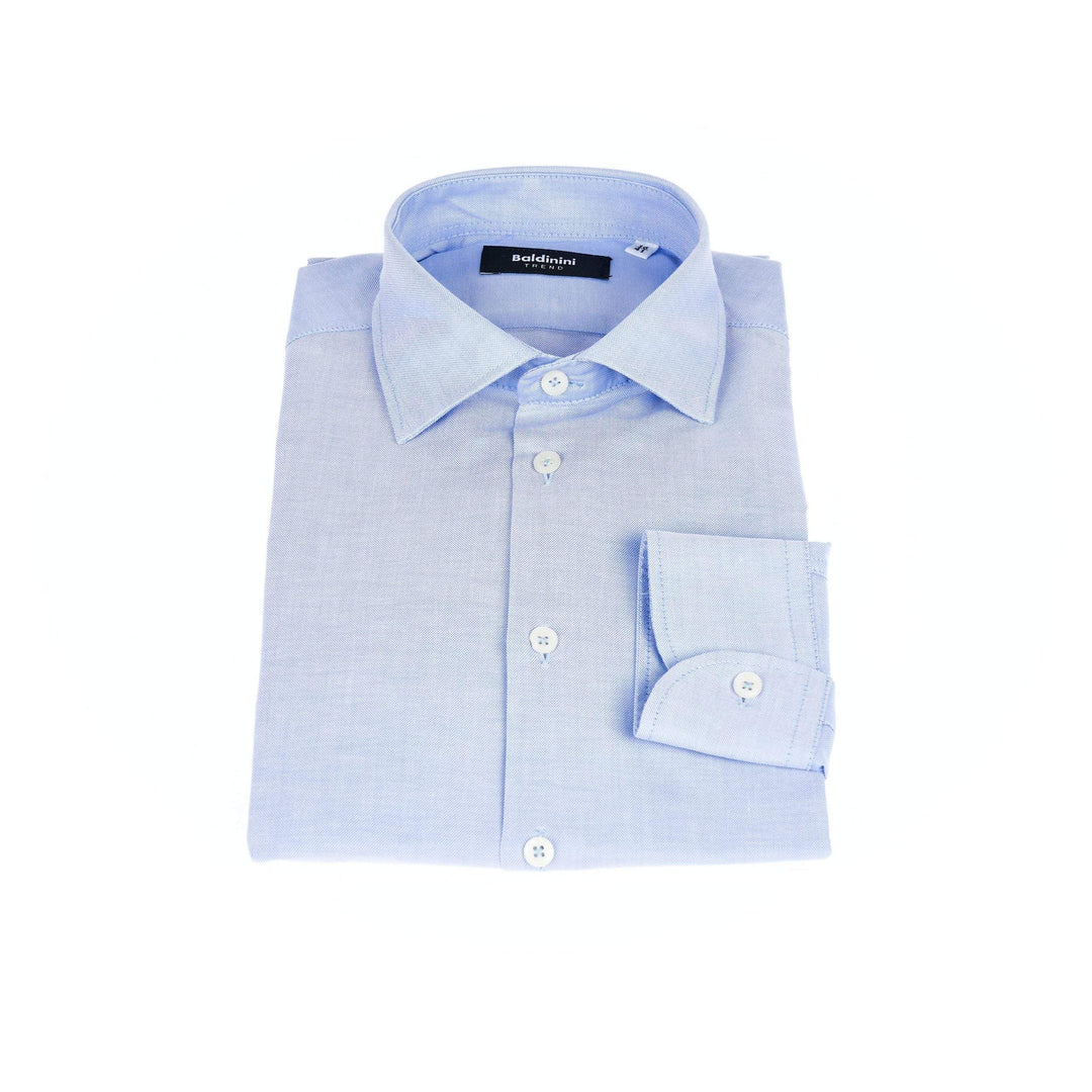 Baldinini Trend Light-blue Cotton Shirt #men, Baldinini Trend, feed-1, IT38 | XS, IT39 | S, IT40 | M, IT41 | L, IT42 | XL, IT43 | 2XL, IT44 | 3XL, IT45 | 4XL, Light-blue, Shirts - Men - Clothing at SEYMAYKA