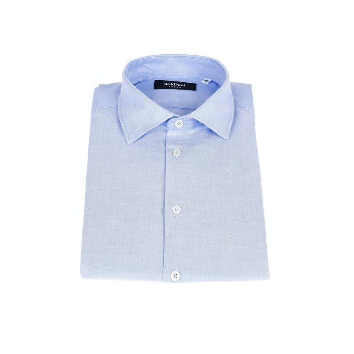 Baldinini Trend Light-blue Cotton Shirt #men, Baldinini Trend, feed-1, IT38 | XS, IT39 | S, IT40 | M, IT41 | L, IT42 | XL, IT43 | 2XL, IT44 | 3XL, IT45 | 4XL, Light-blue, Shirts - Men - Clothing at SEYMAYKA