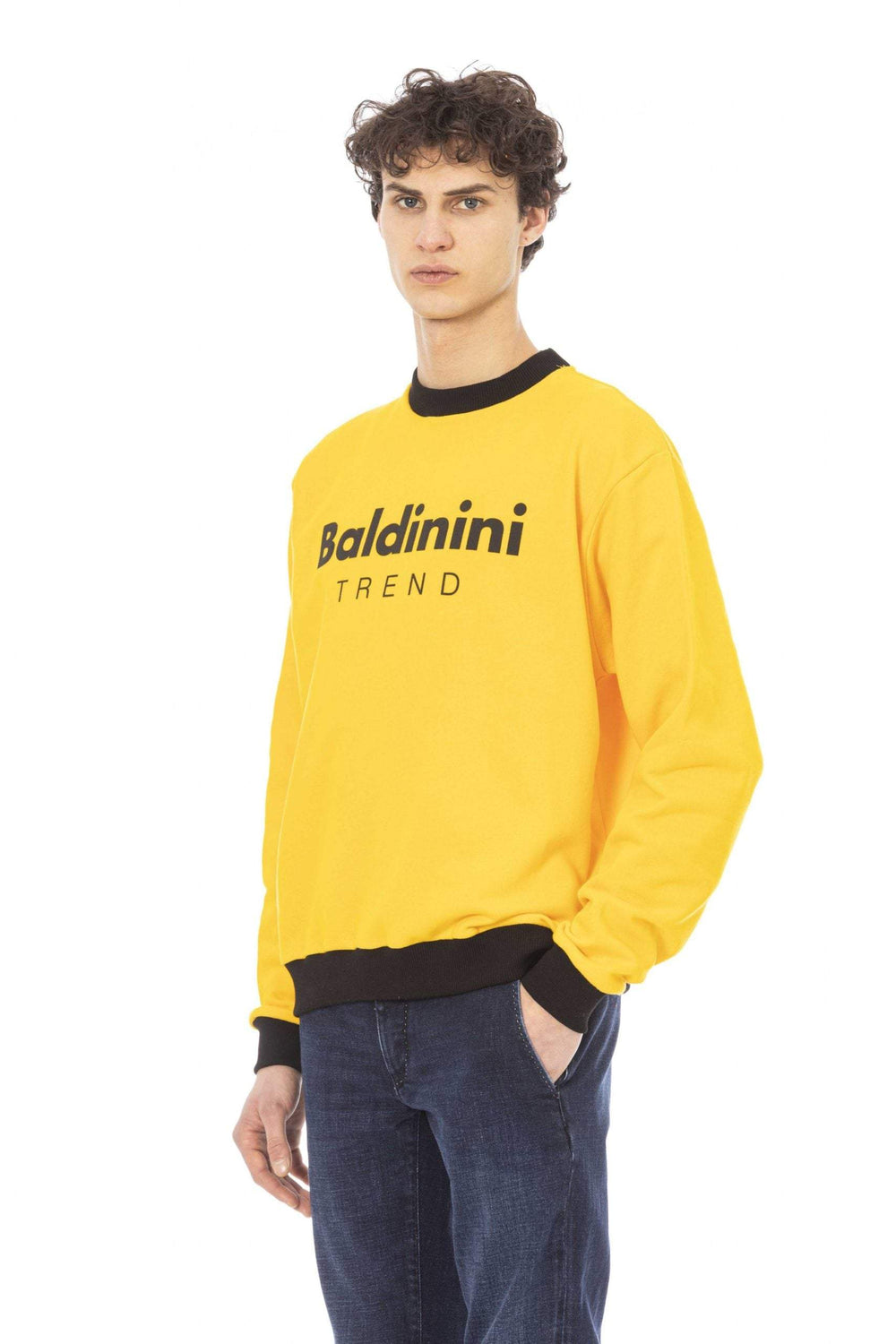 Baldinini Trend Yellow Cotton Sweater #men, Baldinini Trend, feed-1, L, M, S, Sweaters - Men - Clothing, XL, XXL, Yellow at SEYMAYKA