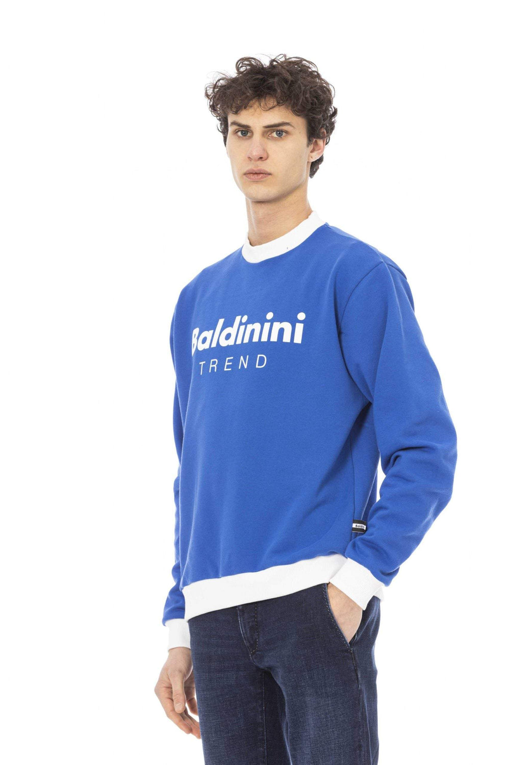 Baldinini Trend Blue Cotton Sweater #men, 3XL, 4XL, Baldinini Trend, Blue, feed-1, L, M, S, Sweaters - Men - Clothing, XL, XXL at SEYMAYKA