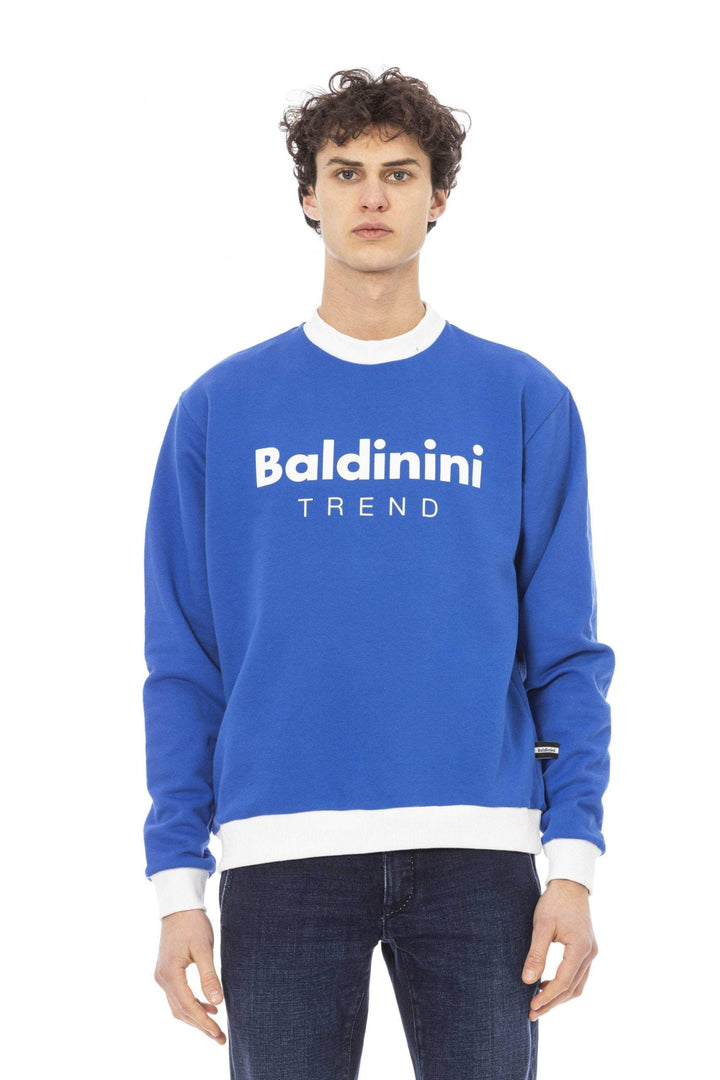 Baldinini Trend Blue Cotton Sweater #men, 3XL, 4XL, Baldinini Trend, Blue, feed-1, L, M, S, Sweaters - Men - Clothing, XL, XXL at SEYMAYKA