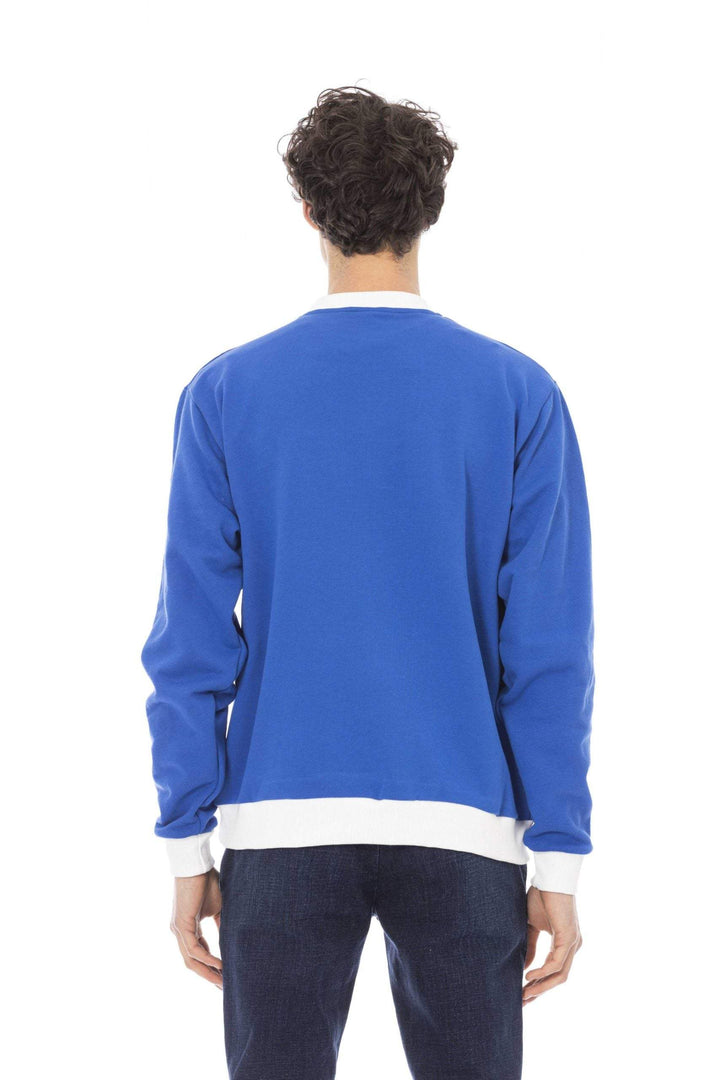 Baldinini Trend Blue Cotton Sweater #men, 3XL, 4XL, Baldinini Trend, Blue, feed-1, L, M, S, Sweaters - Men - Clothing, XL, XXL at SEYMAYKA