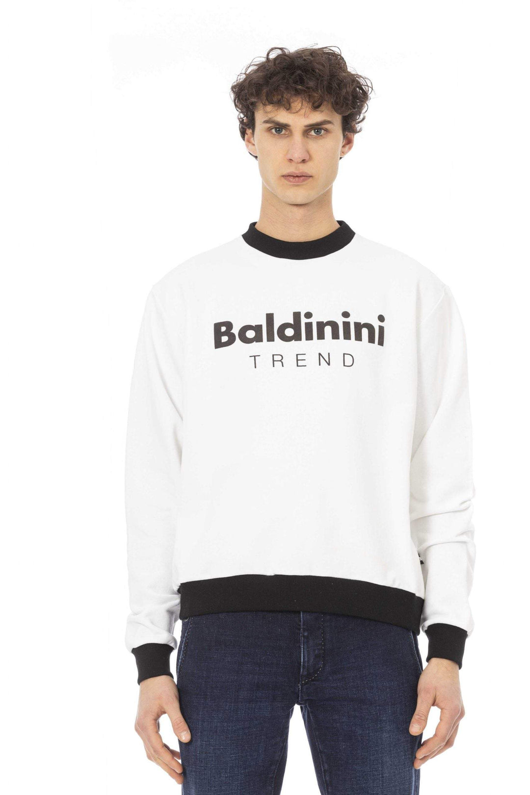 Baldinini Trend White Cotton Sweater #men, 3XL, 4XL, Baldinini Trend, feed-1, L, M, S, Sweaters - Men - Clothing, White, XL, XXL at SEYMAYKA