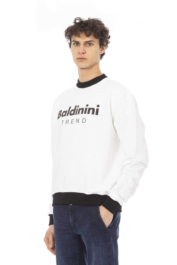 Baldinini Trend White Cotton Sweater #men, 3XL, 4XL, Baldinini Trend, feed-1, L, M, S, Sweaters - Men - Clothing, White, XL, XXL at SEYMAYKA