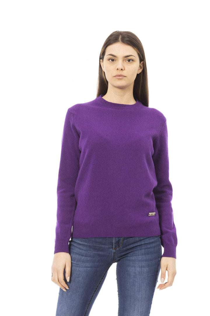 Baldinini Trend Violet Wool Sweater Baldinini Trend, feed-1, L, M, S, Sweaters - Women - Clothing, Violet at SEYMAYKA