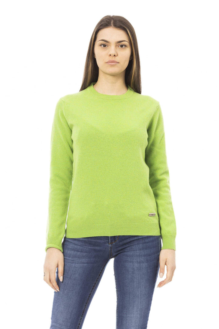 Baldinini Trend Green Wool Sweater Baldinini Trend, feed-1, Green, M, S, Sweaters - Women - Clothing at SEYMAYKA