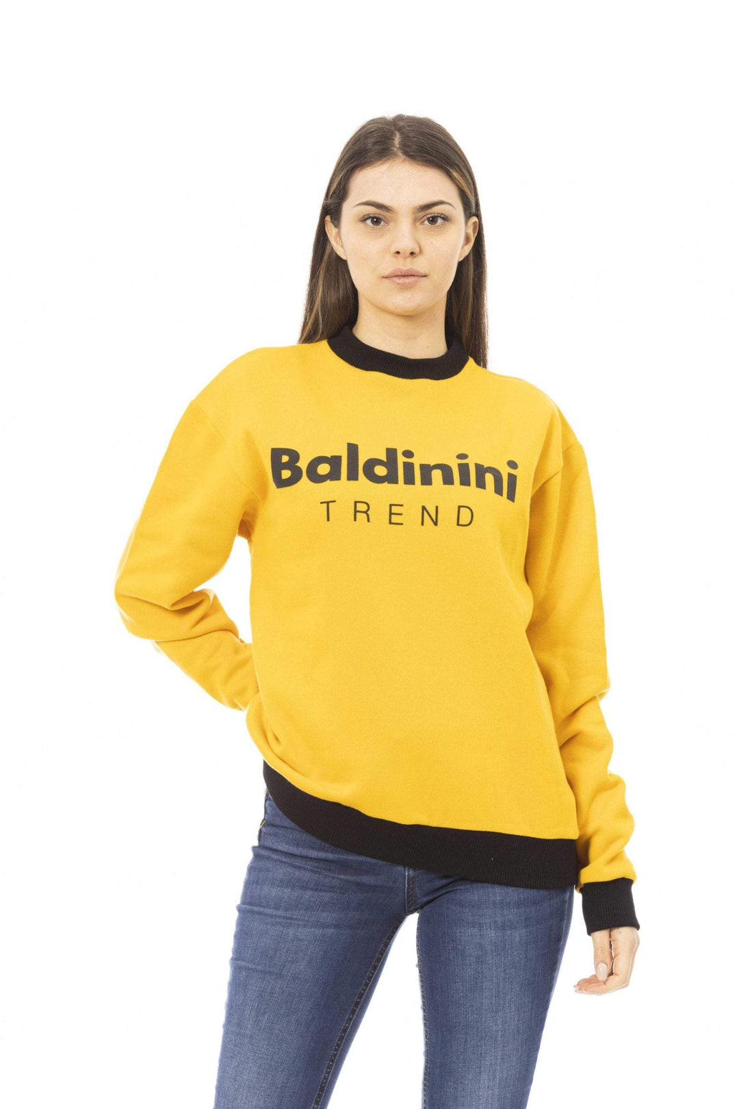 Baldinini Trend Yellow Cotton Sweater Baldinini Trend, feed-1, L, M, S, Sweaters - Women - Clothing, XL, XS, Yellow at SEYMAYKA