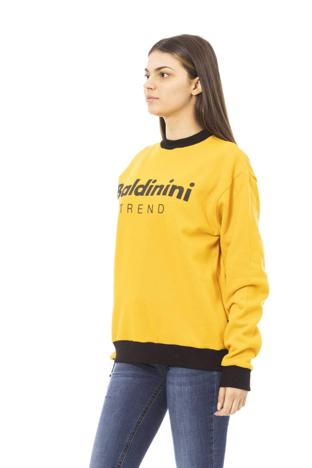 Baldinini Trend Yellow Cotton Sweater Baldinini Trend, feed-1, L, M, S, Sweaters - Women - Clothing, XL, XS, Yellow at SEYMAYKA