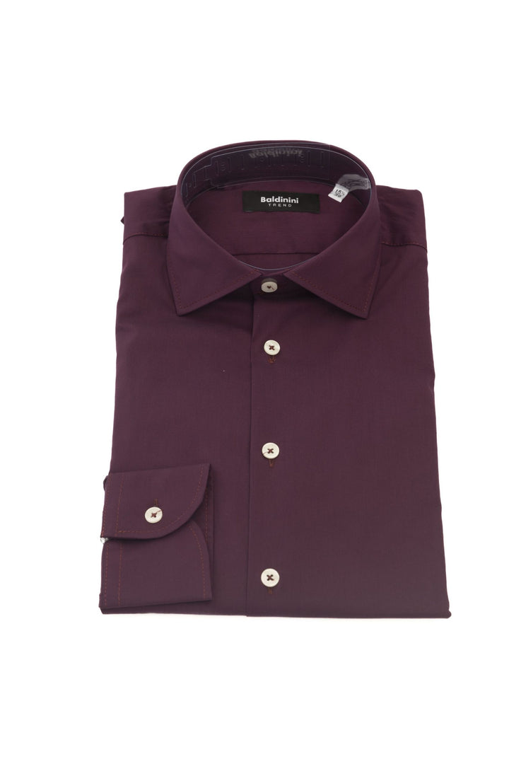 Baldinini Trend Burgundy Cotton Shirt