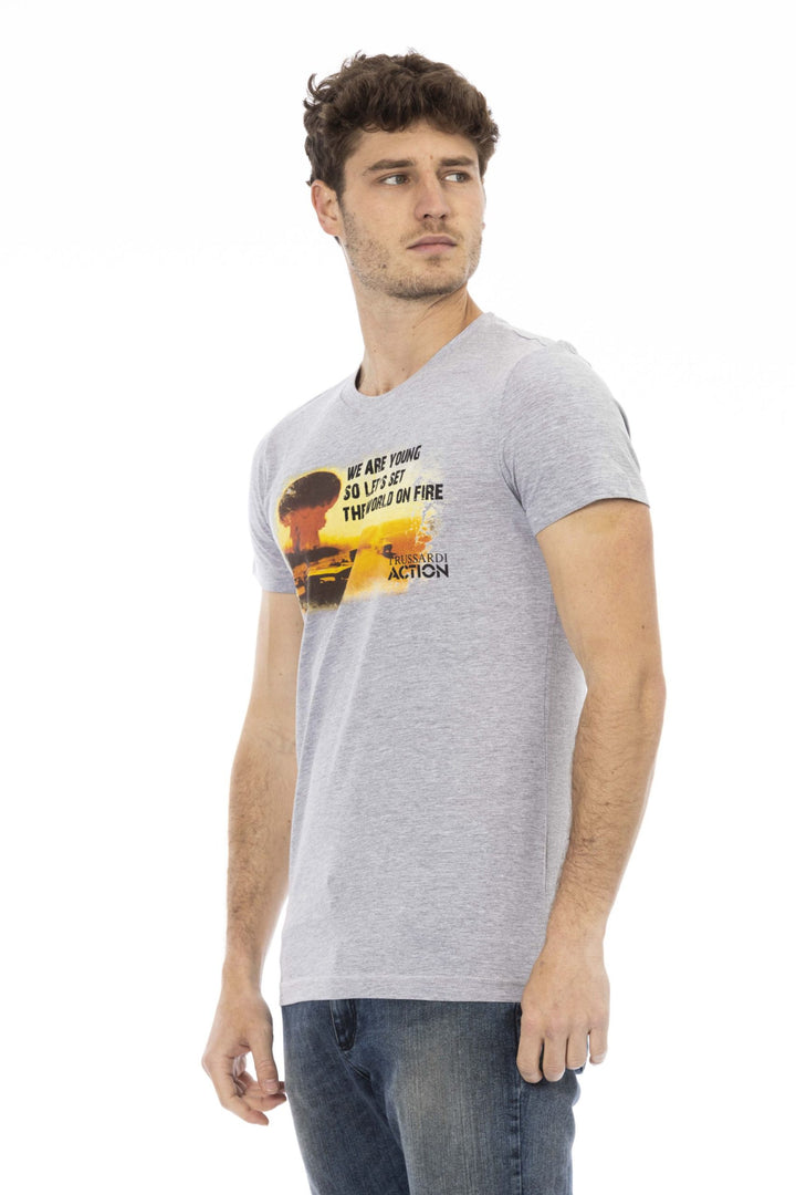 Trussardi Action Gray Cotton T-Shirt